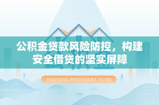 江夏公积金贷款风险防控，构建安全借贷的坚实屏障