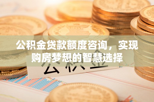 江夏公积金贷款额度咨询，实现购房梦想的智慧选择