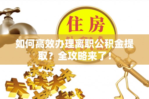 江夏如何高效办理离职公积金提取？全攻略来了！
