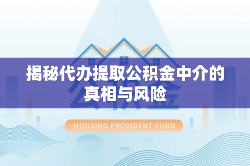 江夏揭秘代办提取公积金中介的真相与风险