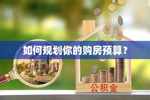 江夏如何规划你的购房预算？