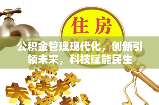 江夏公积金管理现代化，创新引领未来，科技赋能民生