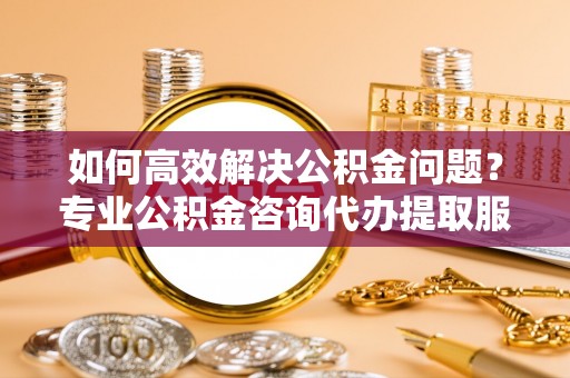江夏如何高效解决公积金问题？专业公积金咨询代办提取服务来帮你