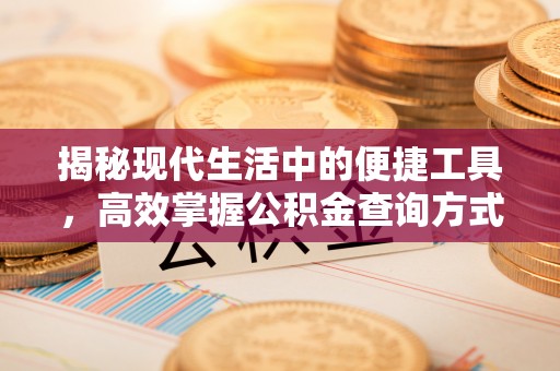 江夏揭秘现代生活中的便捷工具，高效掌握公积金查询方式