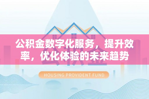 江夏公积金数字化服务，提升效率，优化体验的未来趋势